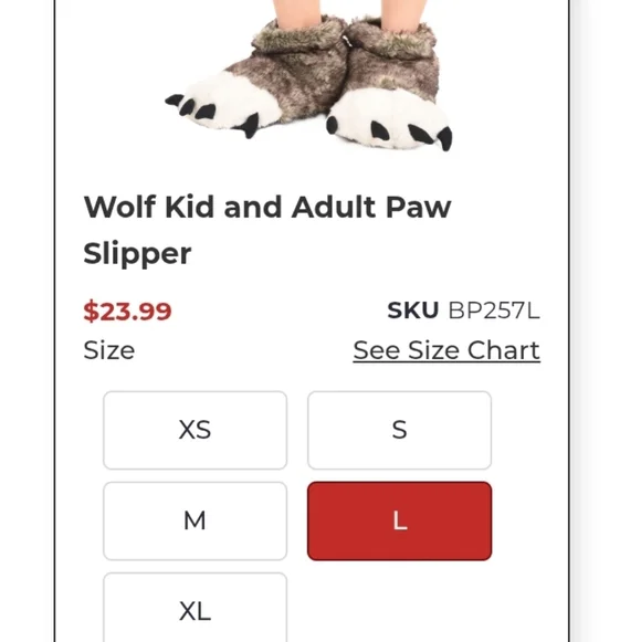 Lazy One Furry Monster Paw Slippers - Brown and White - Picture 8 of 9